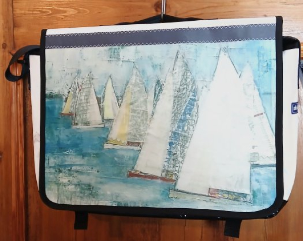 Gepolsterte Laptoptasche Yachtgemälde